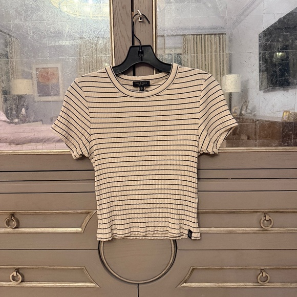 Rag & Bone Luca Striped Ribbed-Knit Baby T-Shirt sz small - Picture 1 of 4